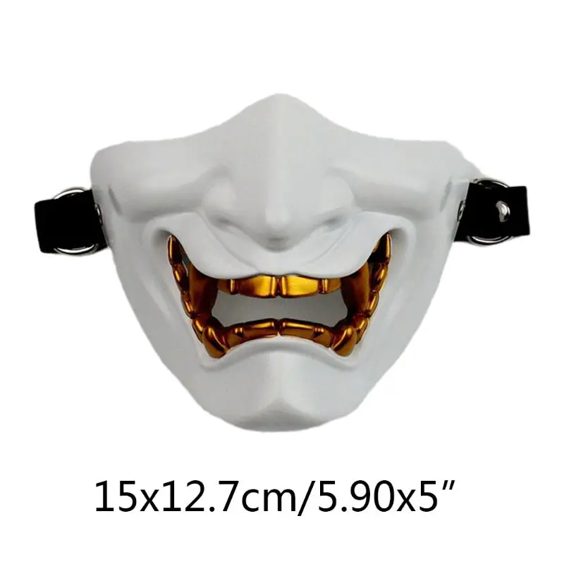 Halloween Japanese Anime Ghost Half Face Mask Evil Demon Kabuki Cosplay Costume 
Halloween Japanese Anime Ghost Half Face Mask Evil Demon Kabuki Cosplay Costume