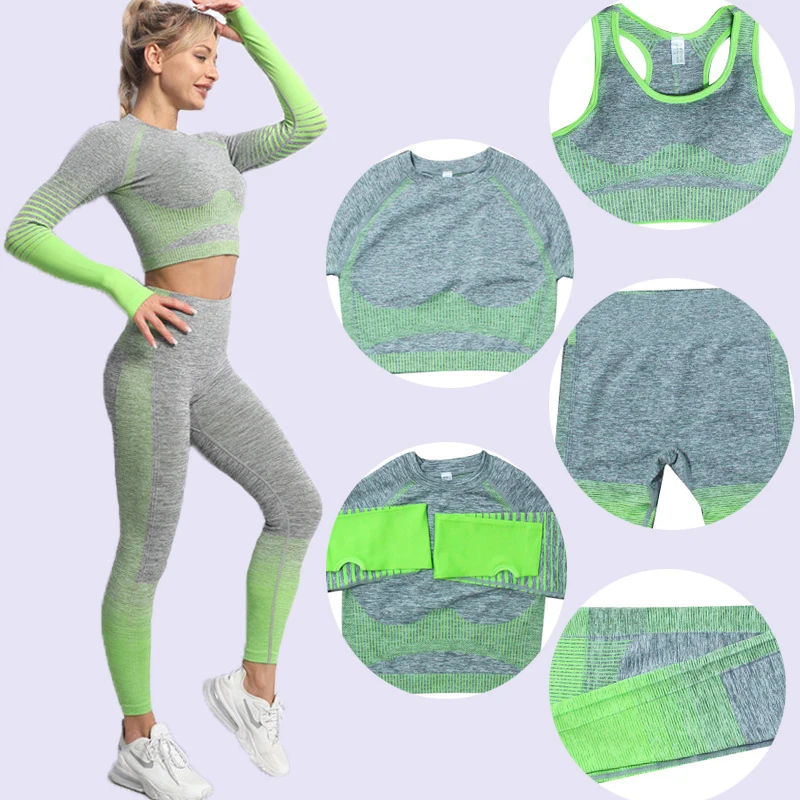 2021 New Ladies Yoga Set Seamless Tights Long Sleeve Top Sports Bra Running Pants Gym Clothing Fitness Workout Sports Set
2021 New Ladies Yoga Set Seamless Tights Long Sleeve Top Sports Bra Running Pants Gym Clothing Fitness Workout Sports Set