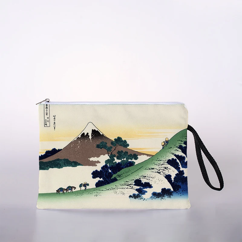 

Japanese style ukiyoe print cosmetic bag lady makeup storage bag color travel storage bag