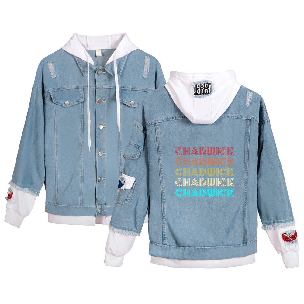 Fashion Salute Chadwick Boseman Denim Jean Stitching Jacket Coat Harajuku Jeans Chadwick Boseman RIP Hoodies Men/Women Clothes
Fashion Salute Chadwick Boseman Denim Jean Stitching Jacket Coat Harajuku Jeans Chadwick Boseman RIP Hoodies Men/Women Clothes