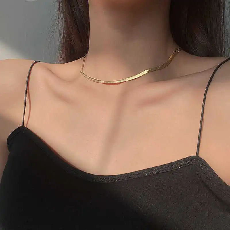 Jewelry Real Tide Titanium Steel Gold Snake Bone Design Love Clavicle Chain Neck Chain Bridal Wedding Necklaces for Women
Jewelry Real Tide Titanium Steel Gold Snake Bone Design Love Clavicle Chain Neck Chain Bridal Wedding Necklaces for Women
