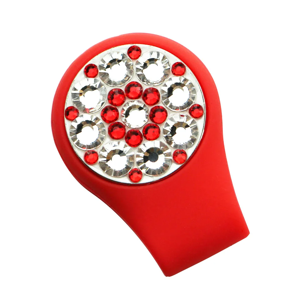 Crystal Golf Ball Marker Наборы клипов для шляп гольфа 1 шт. Маркер и Силиконовые клипсы