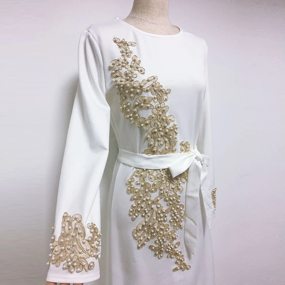 Muslim Dress Pearls Embroidery Lace Abaya Robe Dubai Turkey Kaftan Caftan Marocain Arabic Islamic Clothing Vestidos Turkish
Muslim Dress Pearls Embroidery Lace Abaya Robe Dubai Turkey Kaftan Caftan Marocain Arabic Islamic Clothing Vestidos Turkish