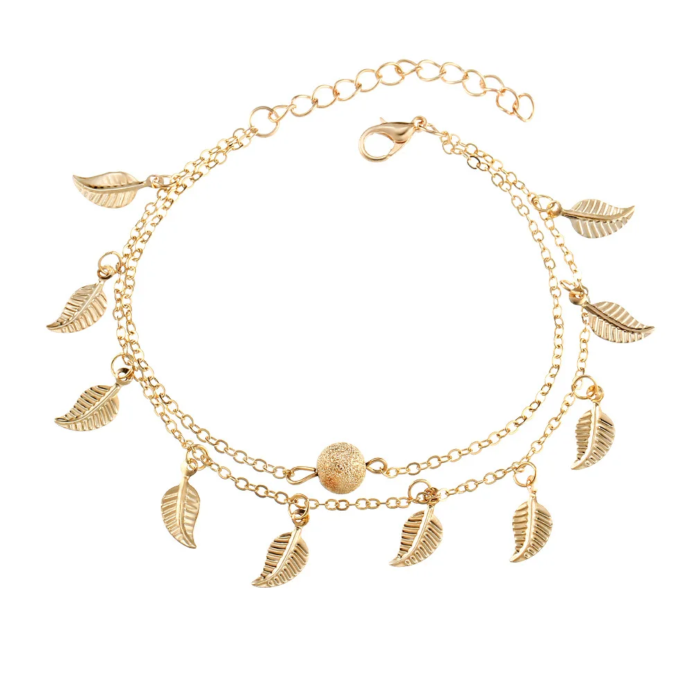 BAOSHINA Beach Style Tassel Small Leaves Double Layer Bracelet For Women Rope Chain Anklet Women Girl Jewelry Accessories
BAOSHINA Beach Style Tassel Small Leaves Double Layer Bracelet For Women Rope Chain Anklet Women Girl Jewelry Accessories