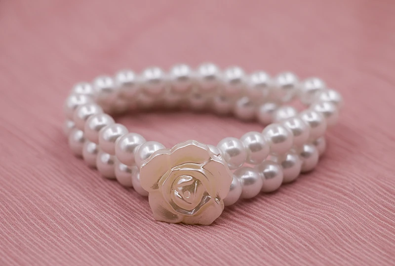 charm camellia flower bracelets double layer simulated pearl wedding friendship bracelet for women | Украшения и аксессуары