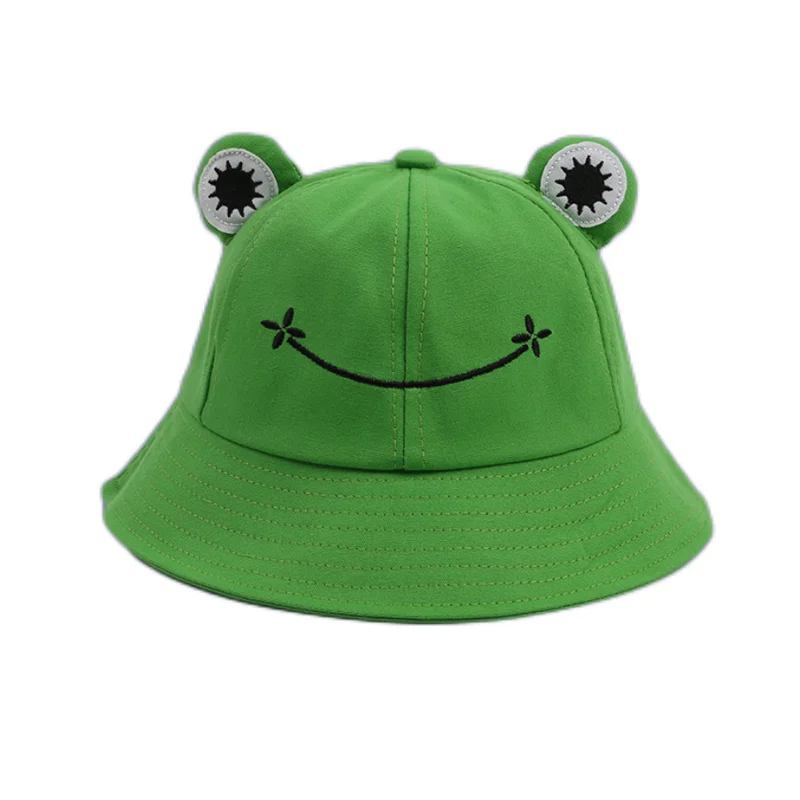 

Green Frog Bucket Hat For Child Girls Summer Autumn Plain Children Panama Outdoor Hiking Beach Cap Sunscreen Female Sunhat Bob