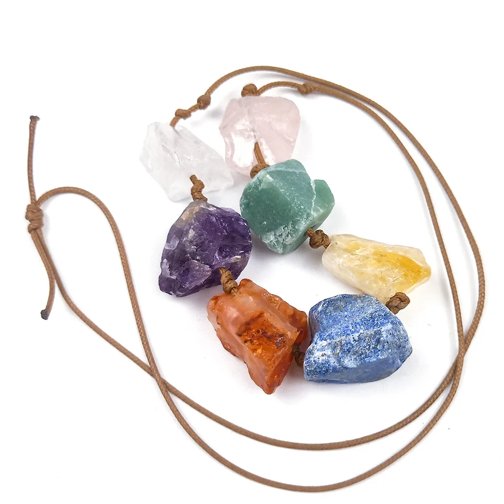 Hot Selling Rope Raw Crystal Chakela Pendant Necklace Yoga Meditation Necklace Wholesale
Hot Selling Rope Raw Crystal Chakela Pendant Necklace Yoga Meditation Necklace Wholesale