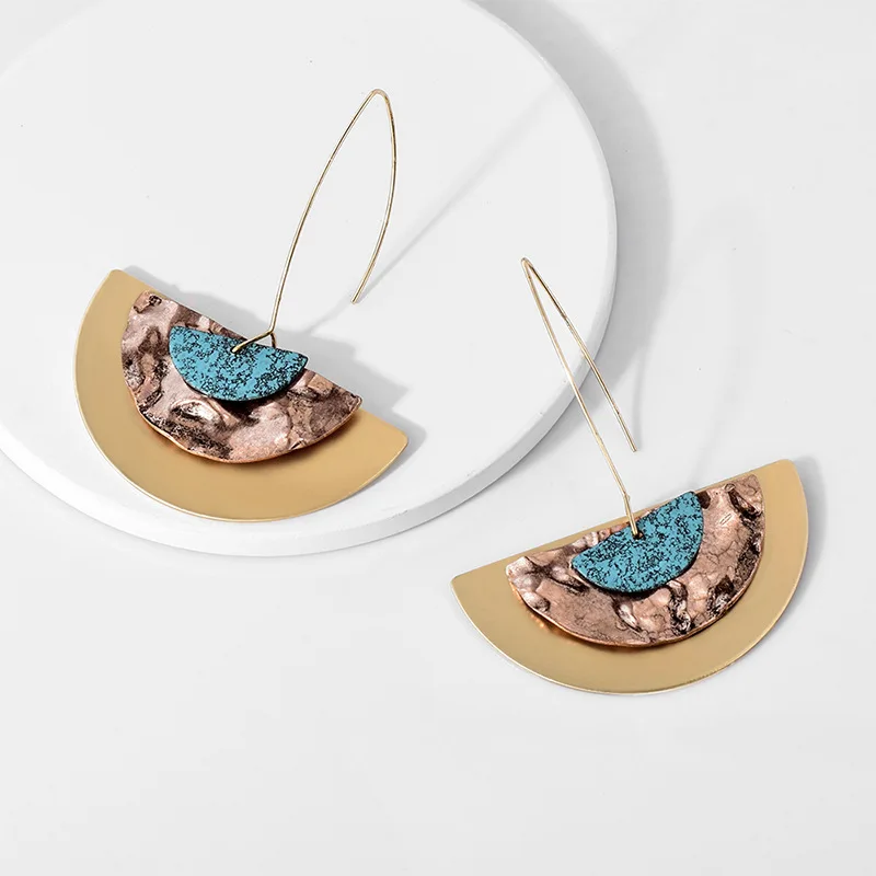 Fashion Semicircular Dangle Earrings for Women Big Statement Geometric Hanging Drop Earring Bohemian Jewelry Accessories
Fashion Semicircular Dangle Earrings for Women Big Statement Geometric Hanging Drop Earring Bohemian Jewelry Accessories