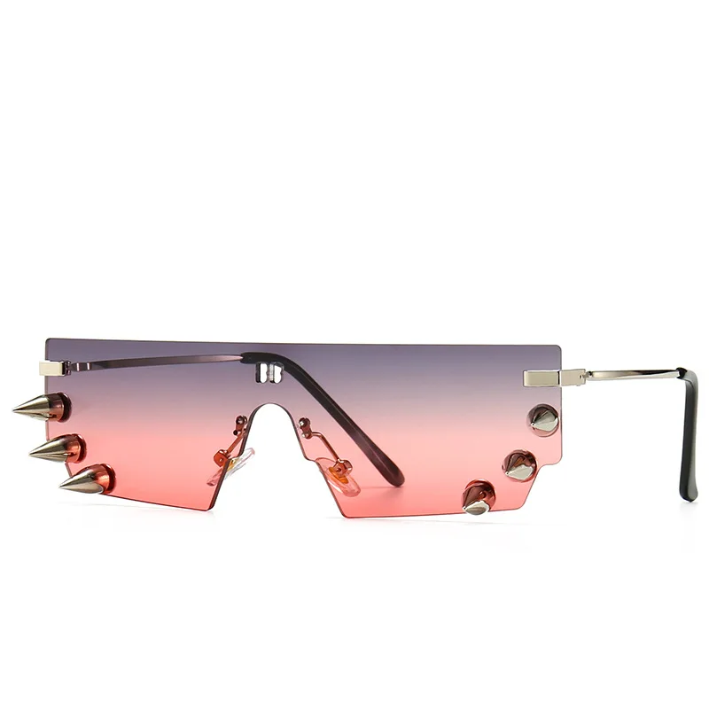 male retro sunglasses punk rivets decoration 2020 one piece rimless sun glasses for women men vintage uv400
male retro sunglasses punk rivets decoration 2020 one piece rimless sun glasses for women men vintage uv400