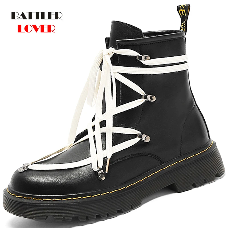 Ankel Boots for Women Chunky Martin Boots Genuine Leather Ladies Fashion Platform Motorcycle Boots Botas De Invierno Para Mujer
Ankel Boots for Women Chunky Martin Boots Genuine Leather Ladies Fashion Platform Motorcycle Boots Botas De Invierno Para Mujer