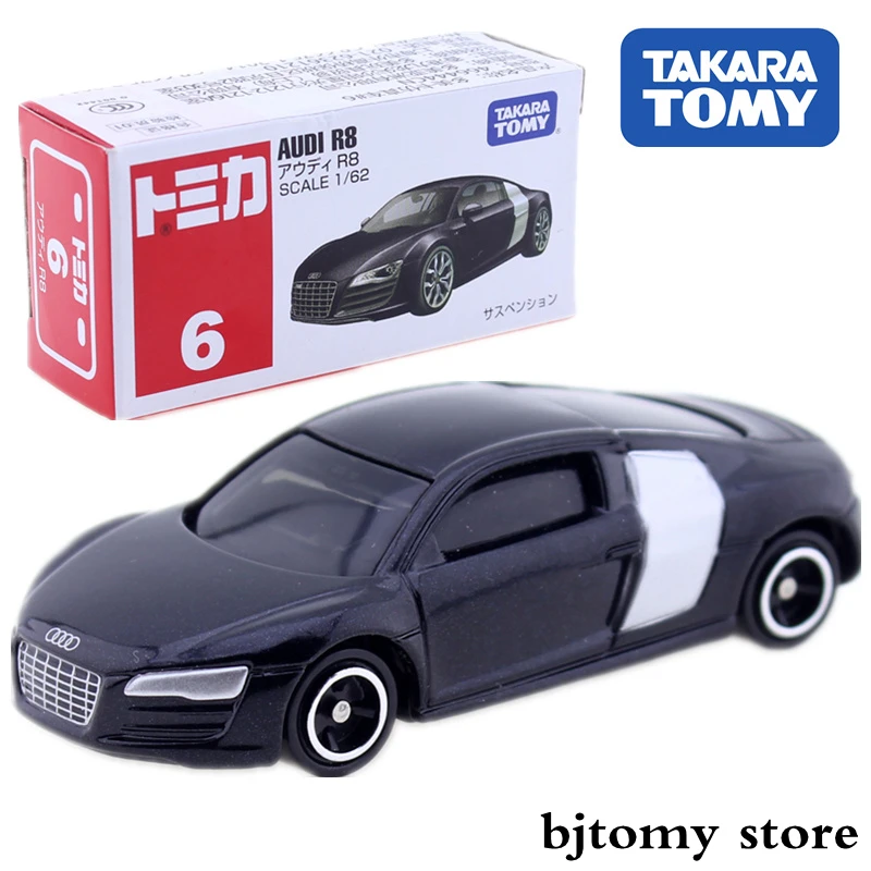 TAKARA TOMY TOMICA No.6, набор моделей AUDI R8, 1:62, литые под давлением Миниатюрные модели родстера, забавные детские игрушки
TAKARA TOMY TOMICA No.6, набор моделей AUDI R8, 1:62, литые под давлением Миниатюрные модели родстера, забавные детские игрушки