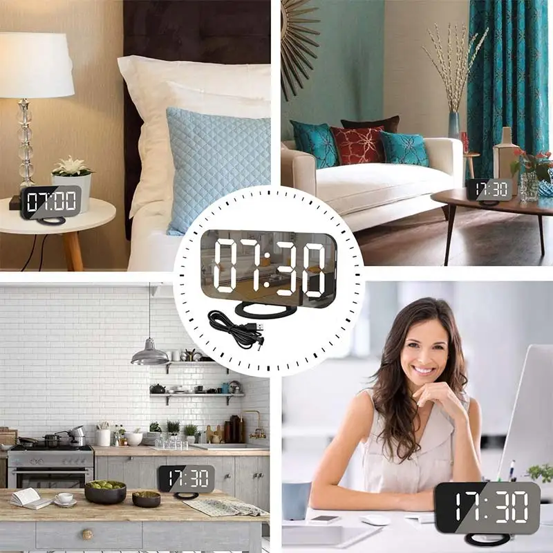 Alarm Clock Mirror Charger Creative Clock Wireless Fast Charging Multi-function Three In One Mobile Phone USB Charging
Alarm Clock Mirror Charger Creative Clock Wireless Fast Charging Multi-function Three In One Mobile Phone USB Charging