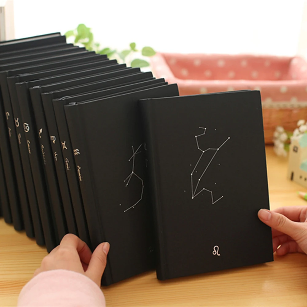 

1pcs Creative trends Twelve constellations Hardcover Notebook cute personal diary agenda notebooks school Composition caderno
