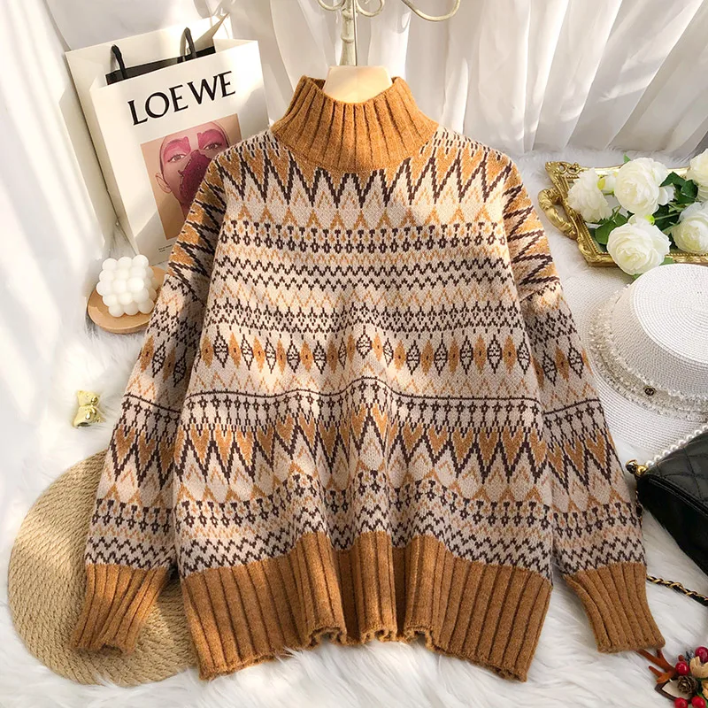 Свитер с высоким воротником в стиле ретро, Женская Корейская версия, новинка 2022, осенне-зимний свободный утепленный свитер с глубоким вырез...
Свитер с высоким воротником в стиле ретро, Женская Корейская версия, новинка 2022, осенне-зимний свободный утепленный свитер с глубоким вырез...