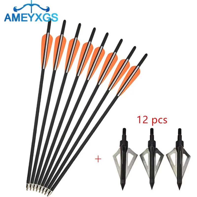12Pcs 17" Archery Crossbow Bolts Arrows Arrowheads Blade Broadheads Hunting Tips 4" Vanes For Hunting Shooting Accessories
12Pcs 17" Archery Crossbow Bolts Arrows Arrowheads Blade Broadheads Hunting Tips 4" Vanes For Hunting Shooting Accessories