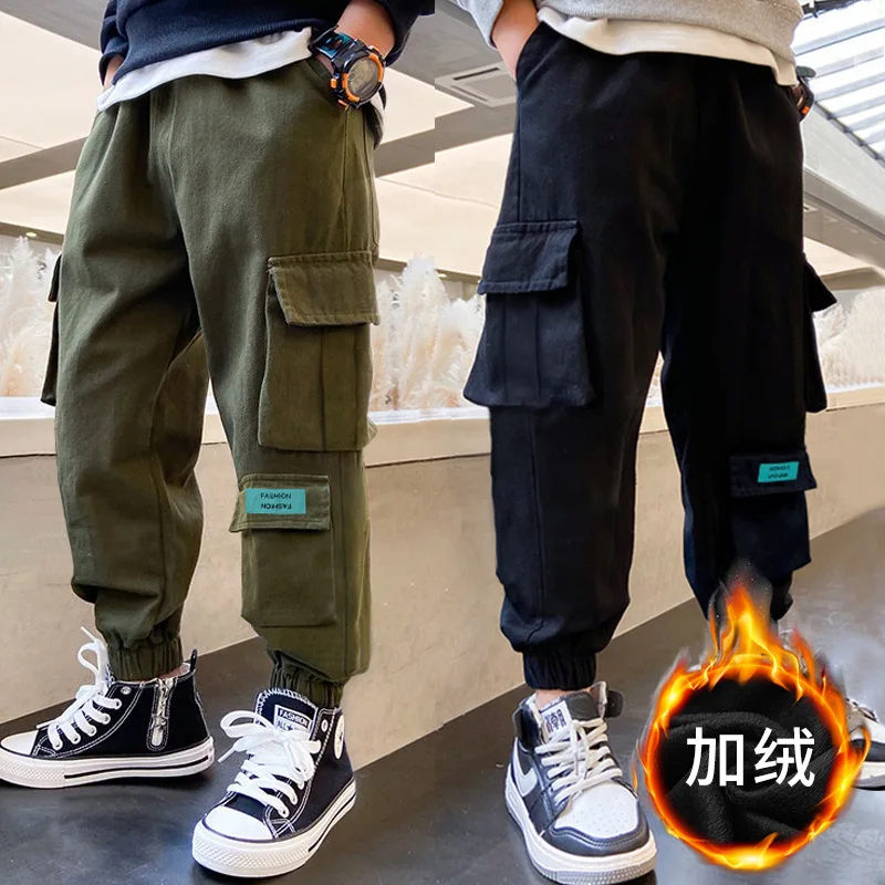 Winter Boys Pants Plus Cashmere Boy Cargo Pants Teens Clothing Cotton Kids Long Trousers Children Casual Sport Pants 4-14 Years
Winter Boys Pants Plus Cashmere Boy Cargo Pants Teens Clothing Cotton Kids Long Trousers Children Casual Sport Pants 4-14 Years