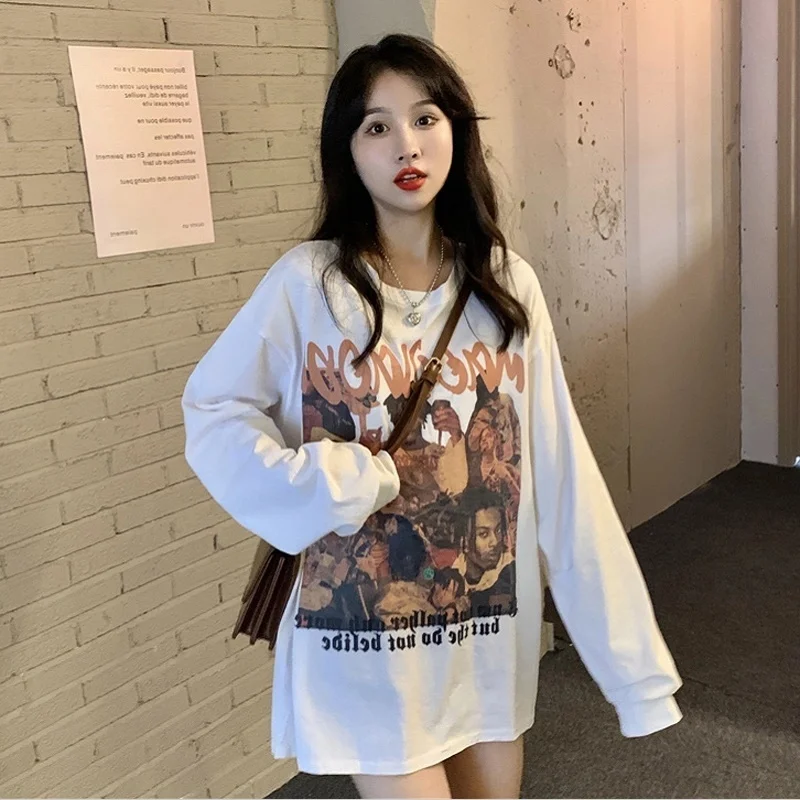 Long Sleeve Top Clothes Spring and Autumn 2021 New Harajuku Style Mid-Length Salt Series plus Size Casual Sweatshirt Female Rac
Long Sleeve Top Clothes Spring and Autumn 2021 New Harajuku Style Mid-Length Salt Series plus Size Casual Sweatshirt Female Rac