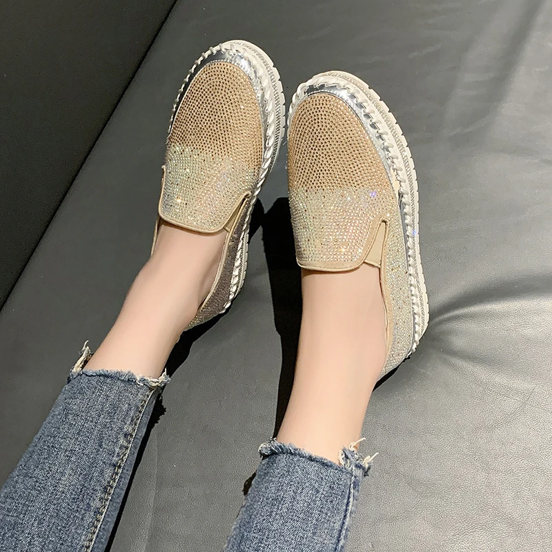 Women's Flat Vulcanized Shoes Casual Mesh Shallow Mouth Rhinestone Platform Shoes Comfortable Large Size Vulcanized Shoes Women
Women's Flat Vulcanized Shoes Casual Mesh Shallow Mouth Rhinestone Platform Shoes Comfortable Large Size Vulcanized Shoes Women