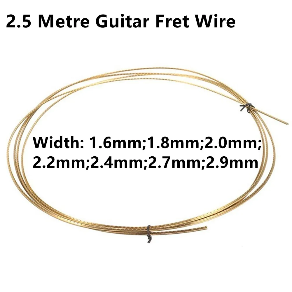 

2.5 Meters Brass Electric Bass Guitar Fret Wire Guitar Fingerboard DIY Fret Wire Width 2.2MM 2.4MM 2.7MM 2.9MM