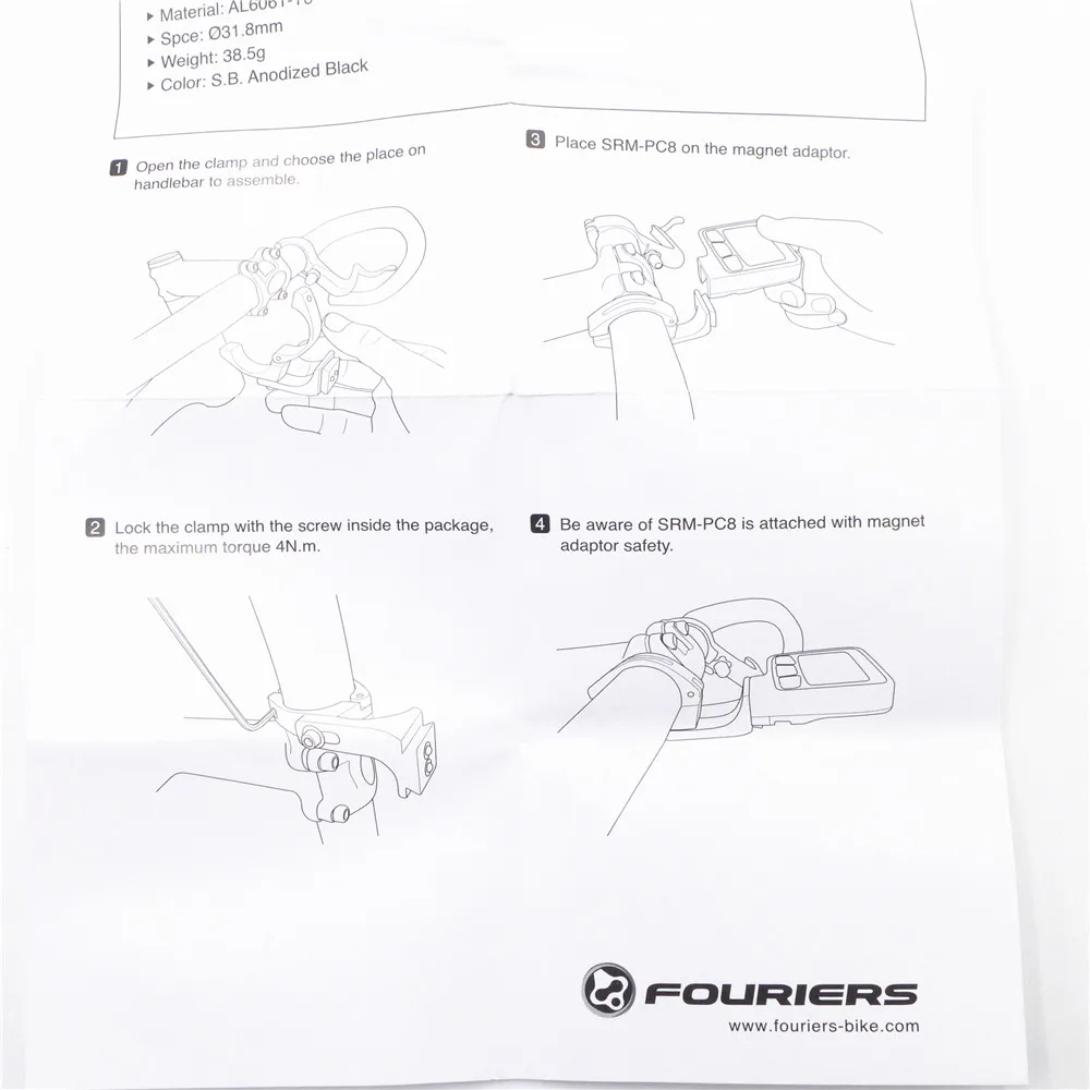 Fouriers HA-S015-SRM8 Road Bike Computer Mount Handlebar Stem Holder For SRM PC8
Fouriers HA-S015-SRM8 Road Bike Computer Mount Handlebar Stem Holder For SRM PC8