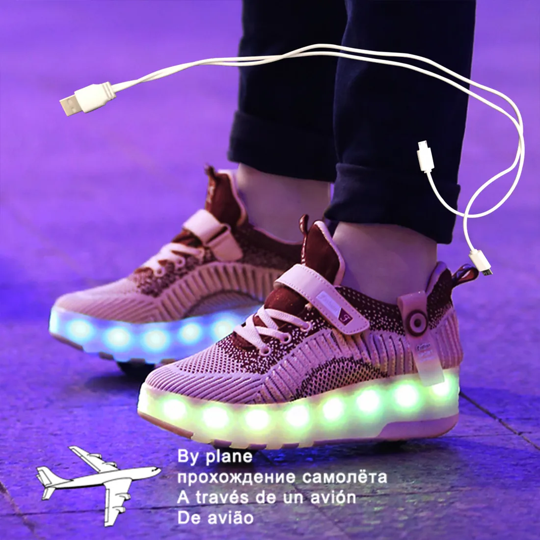 Children Boys Luminous Glowing Sneakers with Double / Two Wheels Roller Skate Shoes Adult Kids USB Charging Shoes Black Girls
Children Boys Luminous Glowing Sneakers with Double / Two Wheels Roller Skate Shoes Adult Kids USB Charging Shoes Black Girls