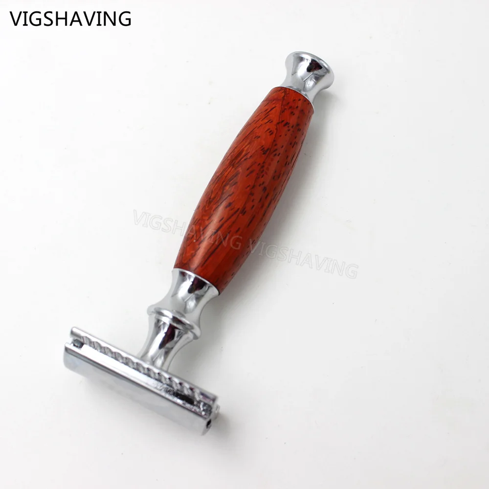 Wood Handle and Chrome plated Double Edge Safety Shaving Razor For Men Barber Shave Tool | Красота и здоровье