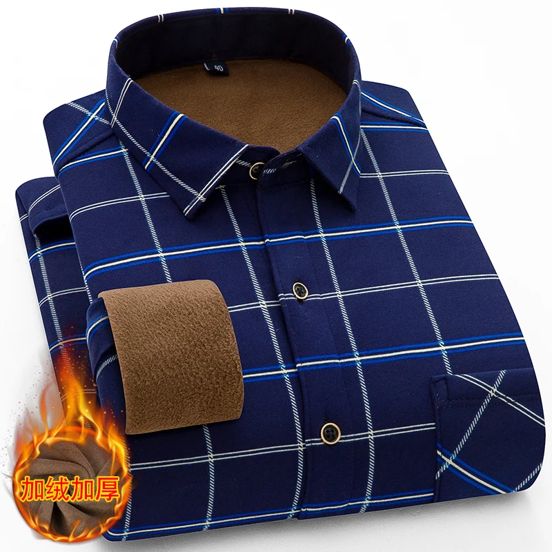 Men's Warm Shirt Plus Velvet Thick Plaid Long Sleeve Men's Shirts S-4XL Winter Chest Pocket Single-breasted Button Men's Shirt
Men's Warm Shirt Plus Velvet Thick Plaid Long Sleeve Men's Shirts S-4XL Winter Chest Pocket Single-breasted Button Men's Shirt