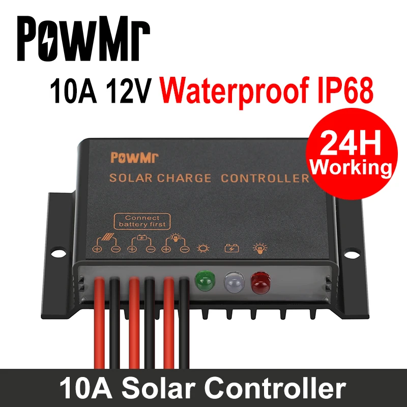 PowMr Solar Charge Controller 10A 12V Solar Regulator Waterproof IP68 Load Working For 24 Hours With Solar Panel Solar Battery
PowMr Solar Charge Controller 10A 12V Solar Regulator Waterproof IP68 Load Working For 24 Hours With Solar Panel Solar Battery