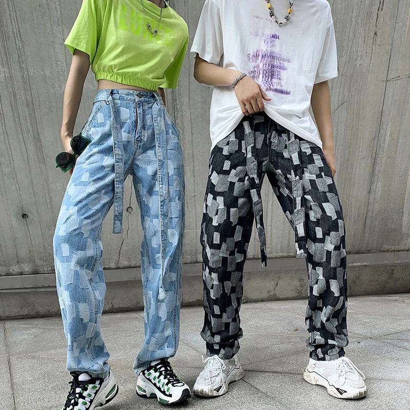 Jeans Women Vintage Washed Jeans Streetwear Jeans Hip-hop Jeans Fashion Plaid Jeans Loose High Waist Jeans Harajuku Man Jeans
Jeans Women Vintage Washed Jeans Streetwear Jeans Hip-hop Jeans Fashion Plaid Jeans Loose High Waist Jeans Harajuku Man Jeans