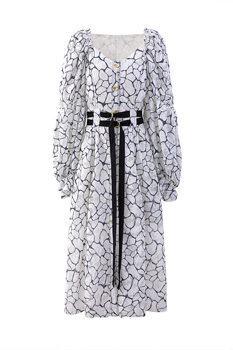 DEAT 2021 New Spring And Summer Fashion Women Sqaure Collar Lantern Sleeves Printed High Waist Pullover Dresses Female GX1092
DEAT 2021 New Spring And Summer Fashion Women Sqaure Collar Lantern Sleeves Printed High Waist Pullover Dresses Female GX1092