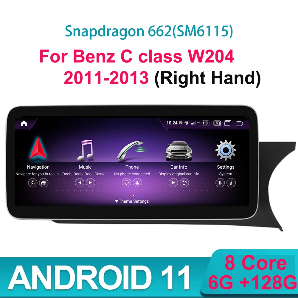 Snapdragon 662 Android 11 Автомобильный мультимедийный GPS-навигатор для Mercedes Benz C Class W204/C204/S204 2011 2012 2013 правая рука
Snapdragon 662 Android 11 Автомобильный мультимедийный GPS-навигатор для Mercedes Benz C Class W204/C204/S204 2011 2012 2013 правая рука