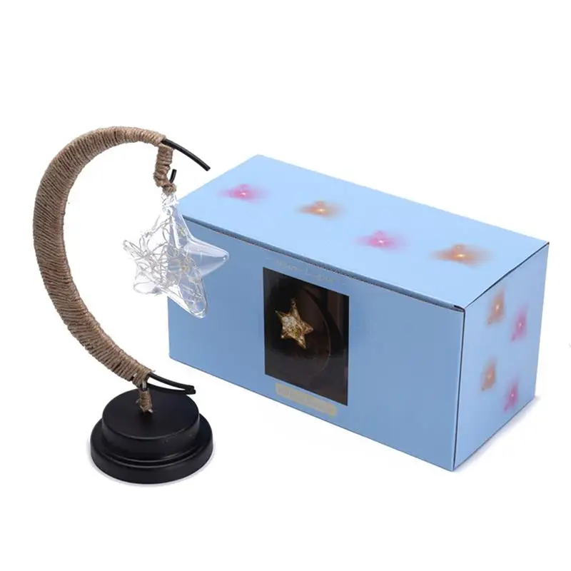 Christmas Gift Handmade Hemp Rope Wrought Iron Night Light Stars Moon Light Christmas Gift Party Room Decoration Lamp
Christmas Gift Handmade Hemp Rope Wrought Iron Night Light Stars Moon Light Christmas Gift Party Room Decoration Lamp