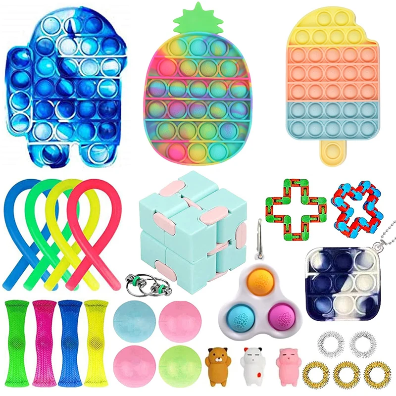29PCS Fidget Toys Pack Set Stress Relief Anti-anxiety Colorful Push Bubble Games Simple Dimple Sensory Decompression Gift
29PCS Fidget Toys Pack Set Stress Relief Anti-anxiety Colorful Push Bubble Games Simple Dimple Sensory Decompression Gift