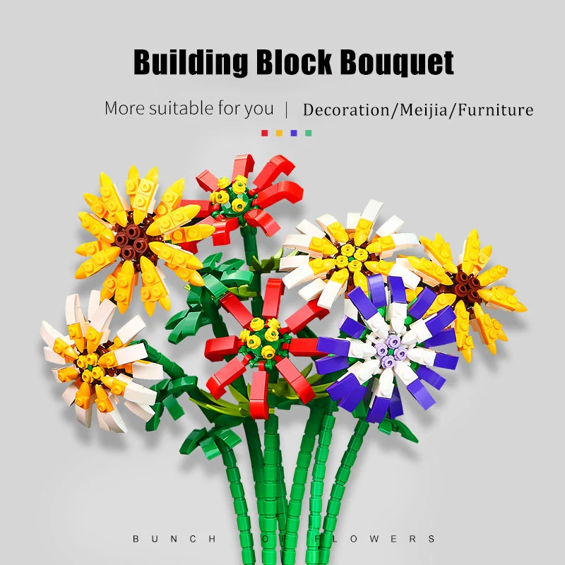 Sunflower Bouquet Rose Decoration Eternal Flower Building Blocks Moc Creative Girl DIY Decorative Painting Bricks Children Toys
Sunflower Bouquet Rose Decoration Eternal Flower Building Blocks Moc Creative Girl DIY Decorative Painting Bricks Children Toys
