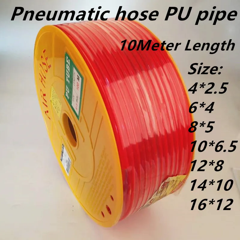 10 meters Pneumatic pats PU tube 4*2.5 mm 6*4 mm 8*5mm 10*6.5 mm 12*8 14*10mm 16*12mm air pipe Air compressor hose
10 meters Pneumatic pats PU tube 4*2.5 mm 6*4 mm 8*5mm 10*6.5 mm 12*8 14*10mm 16*12mm air pipe Air compressor hose