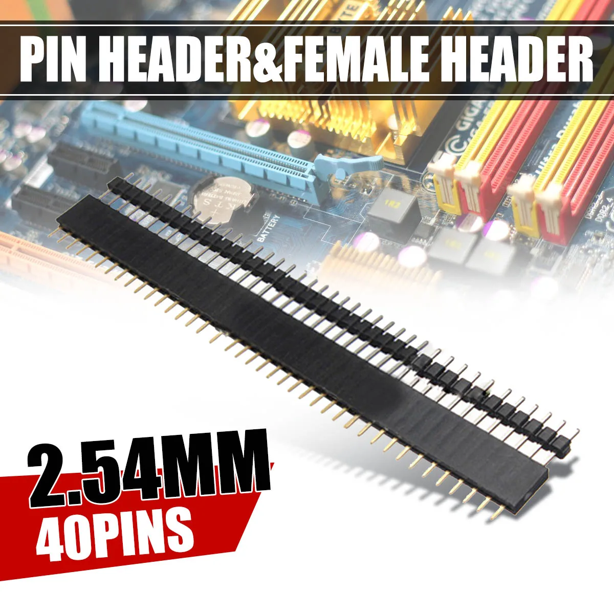 40 Pin 2.54mm Male Female SIL Socket Row Strip PCB Connector Accessory 40Pin Single Row Straight Male Female
40 Pin 2.54mm Male Female SIL Socket Row Strip PCB Connector Accessory 40Pin Single Row Straight Male Female