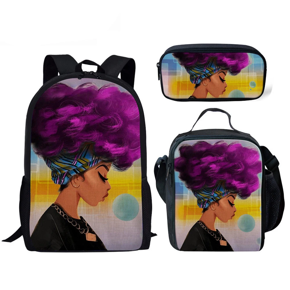 School Bags for Girls Black Art African Girls Print School Backpacks Children 3pcs/set Primary Bookbag Teenager Bags
School Bags for Girls Black Art African Girls Print School Backpacks Children 3pcs/set Primary Bookbag Teenager Bags