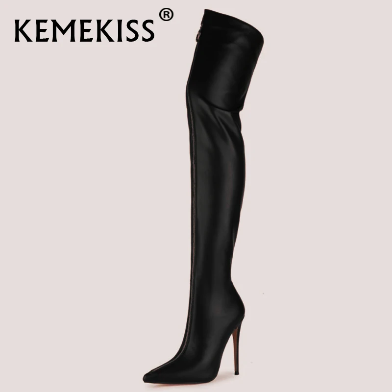 

KemeKiss Size 34-43 New Women Over The Knee Boots Shoes Thin High Heels Fashion Long Boot Ins Club Party Female Footwear