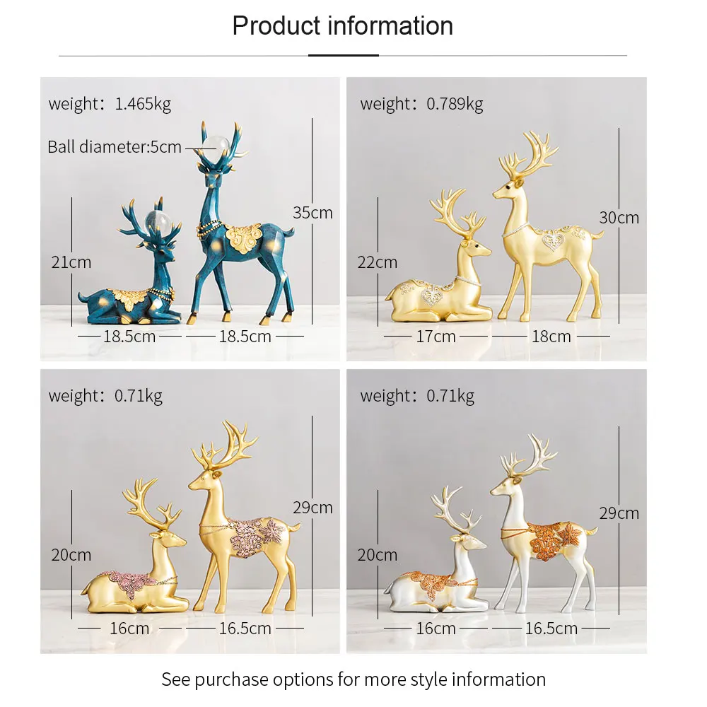 European Deer Ornaments Resin Animal Modeling Crafts Modern Home Decoration Living Room Bedroom Decoration Gift Sculpture Statue
European Deer Ornaments Resin Animal Modeling Crafts Modern Home Decoration Living Room Bedroom Decoration Gift Sculpture Statue