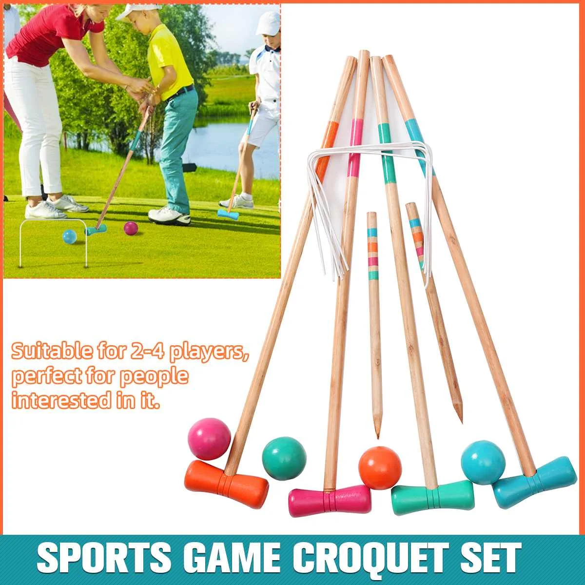 Outdoor Toy Goalball croquet training combination set clubs children's toys outdoor sports Patio Croquet-Set
Outdoor Toy Goalball croquet training combination set clubs children's toys outdoor sports Patio Croquet-Set