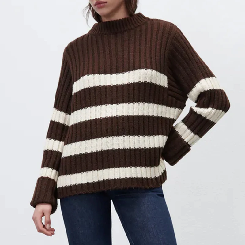 Ladies Vintage Brand Autumn Winter Sweater Women Pullovers Loose Striped Soft Casual Knit Chic Jumper Women Sweater Tops Female
Ladies Vintage Brand Autumn Winter Sweater Women Pullovers Loose Striped Soft Casual Knit Chic Jumper Women Sweater Tops Female