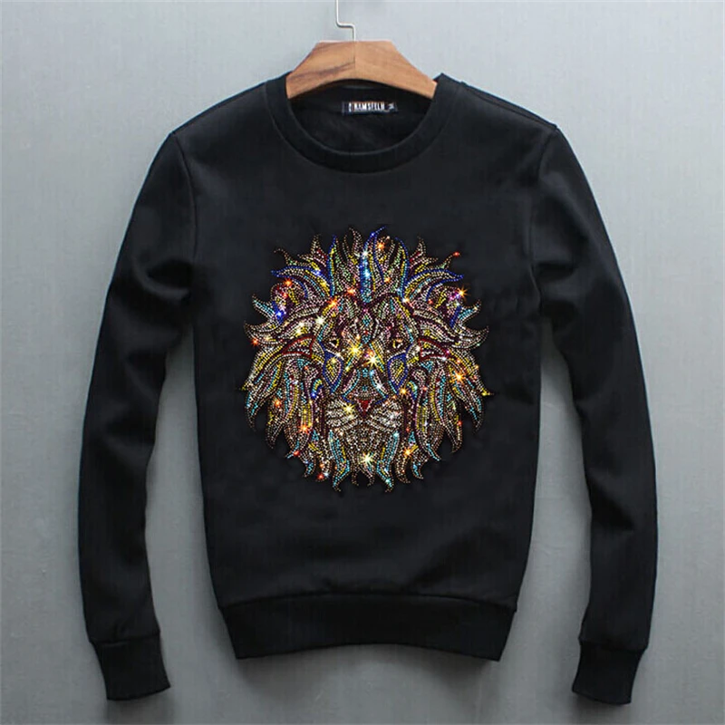 Winter Men's Luxury Hoodie Leisure Hip-Hop Style Hot Drilling Lion Head Design Warm Street Bodybuilding Sweatshirt 
Winter Men's Luxury Hoodie Leisure Hip-Hop Style Hot Drilling Lion Head Design Warm Street Bodybuilding Sweatshirt