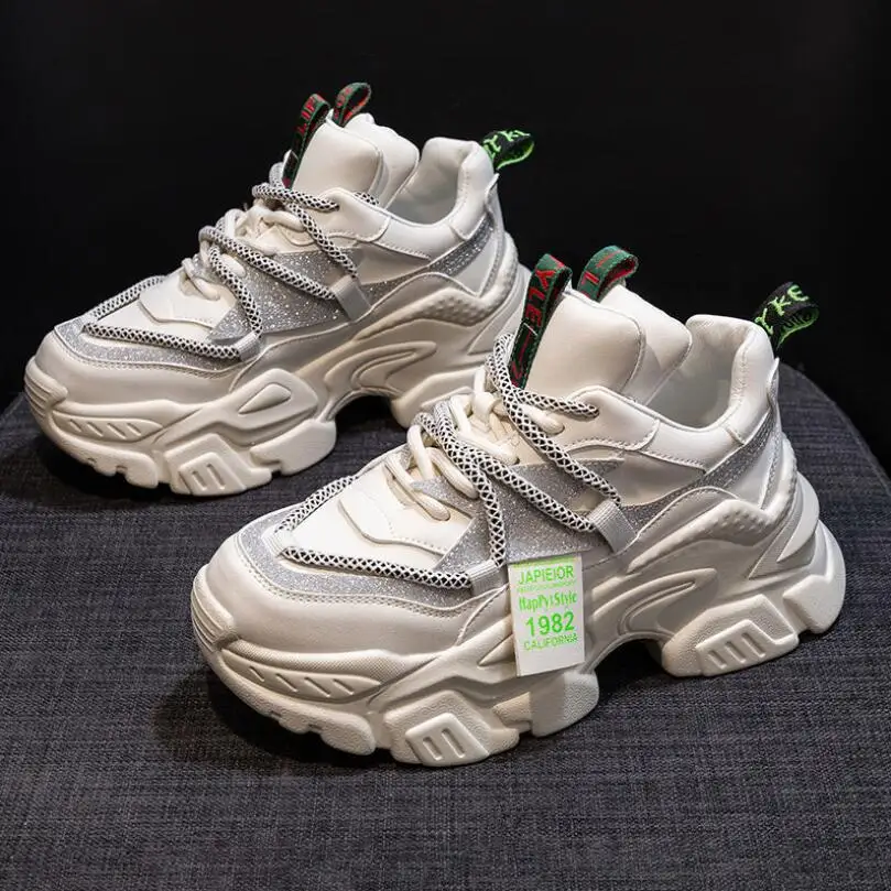 Кроссовки женские на платформе, Вулканизированная подошва, толстая подошва, массивные спортивные, роскошные дизайнерские 
Кроссовки женские на платформе, Вулканизированная подошва, толстая подошва, массивные спортивные, роскошные дизайнерские