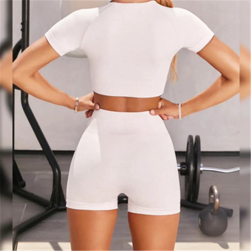 Workout Tracksuit Sport 2 Piece Yoga Set Short-sleeve Shirt Ropa Deportiva Seamless Leggings Shorts Crop Top Jogging Active Wear
Workout Tracksuit Sport 2 Piece Yoga Set Short-sleeve Shirt Ropa Deportiva Seamless Leggings Shorts Crop Top Jogging Active Wear