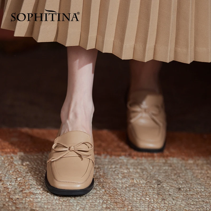 SOPHITINA Women Shoes Concise Spring Loafers Butterfly-Knot Genuine Leather Shoes Square Toe Casual Office Ladies Flats DO186
SOPHITINA Women Shoes Concise Spring Loafers Butterfly-Knot Genuine Leather Shoes Square Toe Casual Office Ladies Flats DO186