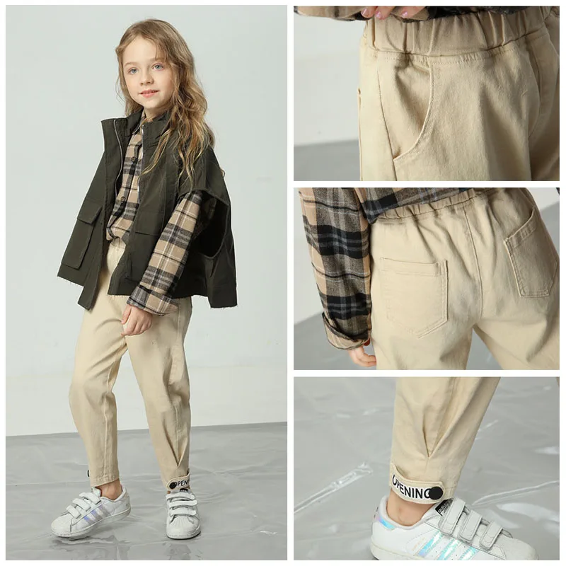 Fashion Girls Pants Solid Pleated Trousers Spring Autumn Kids Clothes Cotton Elastic Waist Harem Pants Streetwear 8-14 years old
Fashion Girls Pants Solid Pleated Trousers Spring Autumn Kids Clothes Cotton Elastic Waist Harem Pants Streetwear 8-14 years old