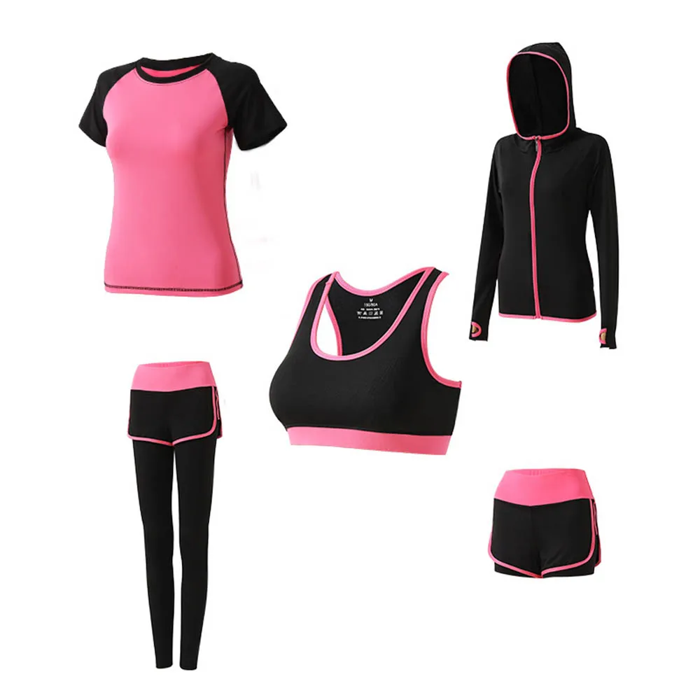 5 PCS Women Yoga Set Hooded Gym Clothing Running Workout Fitness Tracksuit Jogging Training High Waisted Quick Dry Sports Suits
5 PCS Women Yoga Set Hooded Gym Clothing Running Workout Fitness Tracksuit Jogging Training High Waisted Quick Dry Sports Suits