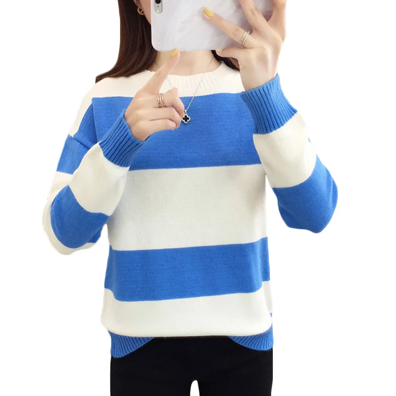 Autumn Winter New Loose Pullover Sweater Women Long-sleeve Warm Bottom Shirt Women's Korean wild Striped shirt Sweaters F867
Autumn Winter New Loose Pullover Sweater Women Long-sleeve Warm Bottom Shirt Women's Korean wild Striped shirt Sweaters F867