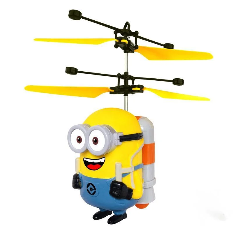 

Radio Controlled Airplane Minionsing RC Drone Helicopter Suspended Flying Spinner Induction Remote Aircraft Children Toy For Kid