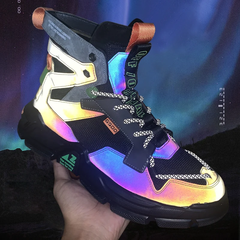 High-quality Reflective Chunky Sneakers Men High-top Runing Shoes Fashion Platform Sports Shoes Walking Shoes Zapatillas Hombre
High-quality Reflective Chunky Sneakers Men High-top Runing Shoes Fashion Platform Sports Shoes Walking Shoes Zapatillas Hombre